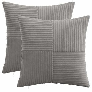 vidaXL Poťah na podložku 2 pcs ALMELO Svetlosiv&aacute; 30 x 30 cm man&scaron;estr
