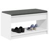 vidaXL Predsieňov&aacute; lavica s vank&uacute;&scaron;om s poličkou Biely 83 x 38 x 45 cm