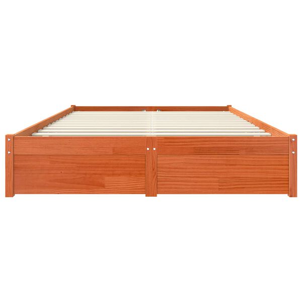 vidaXL R&aacute;m postele Včel&iacute; hned&yacute; 140 x 200 cm Mas&iacute;vne borovicov&eacute; drevo