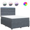 vidaXL Posteľn&yacute; r&aacute;m boxspring s matracom tmavosiv&yacute; 160x200 cm zamat