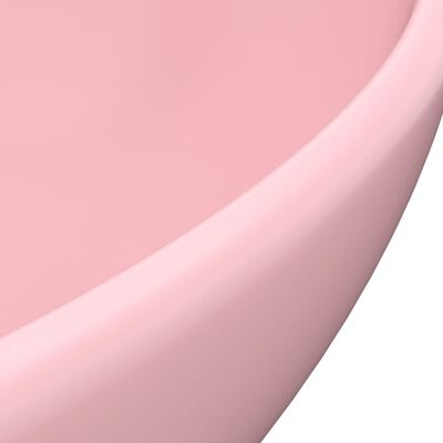 vidaXL Luxusné oválne umývadlo matné ružové 40x33 cm keramické