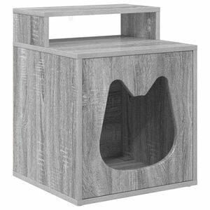vidaXL Mačka Dom Siv&yacute; Sonoma 42,5 x 40 x 53,5 cm Kompozitn&eacute; drevo