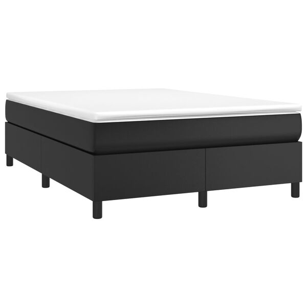 vidaXL Boxspring posteľ s matracom čierny 140x190 cm umel&aacute; koža