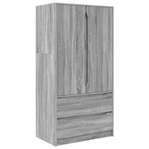 vidaXL &Scaron;atn&aacute; skriňa Siv&aacute; Sonoma 79,5 x 49 x 156 cm Kon&scaron;truovan&eacute; drevo