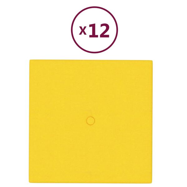 vidaXL N&aacute;stenn&eacute; panely 12 ks bledožlt&eacute; 30x30 cm l&aacute;tka 1,08 m&sup2;