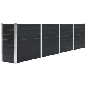 vidaXL Vyv&yacute;&scaron;en&yacute; z&aacute;hradn&yacute; kvetin&aacute;č antracitov&yacute; 320x40x77 cm pozinkovan&aacute; oceľ