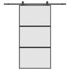 vidaXL Posuvn&eacute; dvere s kovan&iacute;m čierne 102,5x205 cm tvrden&eacute; sklo