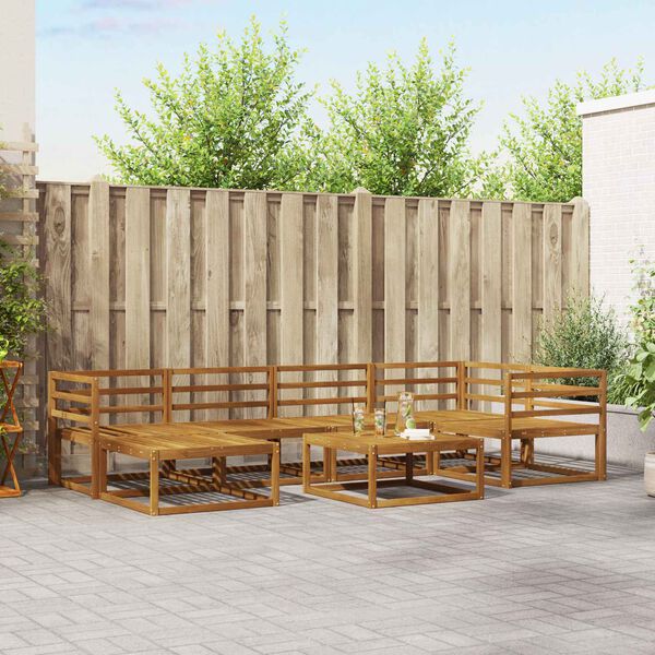 vidaXL Z&aacute;hradn&aacute; s&uacute;prava gaučov 7 pcs Pr&iacute;rodn&aacute; Pevn&eacute; ak&aacute;ciov&eacute; drevo