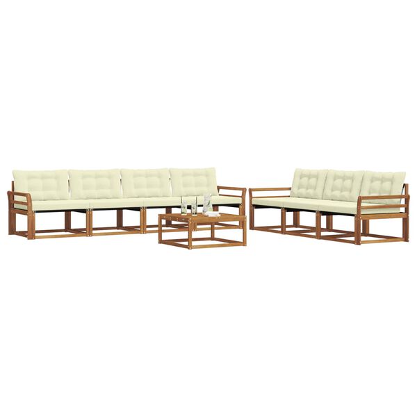 vidaXL Z&aacute;hradn&aacute; s&uacute;prava gaučov s vank&uacute;&scaron;om 8 pcs Pr&iacute;rodn&aacute; a kr&eacute;mov&aacute;