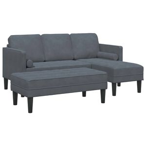 vidaXL Sada pohoviek 2 ks Tmavo &scaron;ed&aacute; Polyester