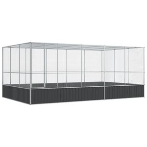 vidaXL Voli&eacute;ra s nadstavcom strieborn&aacute; 518x307x212 cm oceľ