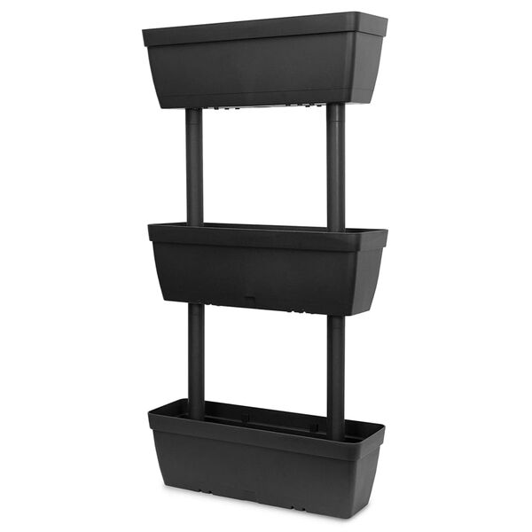 vidaXL Záhradný kvetináč 3 ks 100 cm antracitový