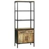 vidaXL Highboard Hned&aacute; 70 x 35 x 180 cm Mas&iacute;vne mango drevo