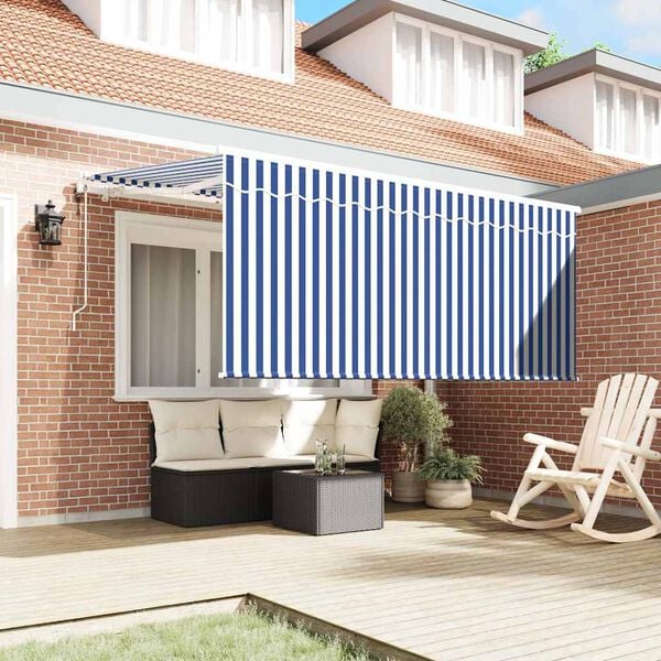 vidaXL Zatemniteľn&aacute; mark&iacute;za Modr&aacute; a biela 300 x 200 cm