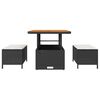 vidaXL Záhradný jedálenský set Čierna Poly ratan