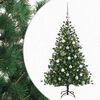 vidaXL Umel&yacute; vianočn&yacute; stromček s vianočn&yacute;mi guľami 120 cm 150 LED