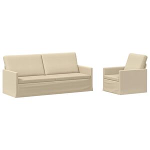 vidaXL Sada pohoviek 2 pcs Kr&eacute;mov&aacute; L&aacute;tka