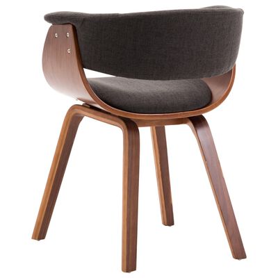 vidaXL Jedálenské stoličky 4 ks sivé ohýbané drevo a látka