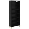 vidaXL Highboard Čierny dub 69,5 x 32,5 x 180 cm Kompozitn&eacute; drevo
