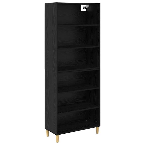 vidaXL Highboard Čierny dub 69,5 x 32,5 x 180 cm Kompozitn&eacute; drevo