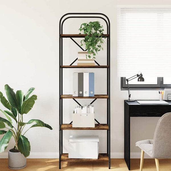 vidaXL Reg&aacute;l na knihy Dymov&aacute; dub 60 x 30 x 183 cm Kompozitn&eacute; drevo