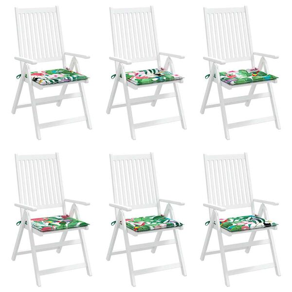 vidaXL Podložky na z&aacute;hradn&eacute; stoličky 6 ks farebn&eacute; 40x40x4 cm l&aacute;tka