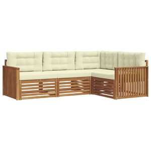 vidaXL Z&aacute;hradn&aacute; s&uacute;prava gaučov s vank&uacute;&scaron;om 4 pcs Pr&iacute;rodn&aacute; a kr&eacute;mov&aacute;