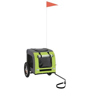 vidaXL Cyklovoz&iacute;k pre zvierat&aacute;, zeleno siv&yacute;, oxfordsk&aacute; l&aacute;tka, železo