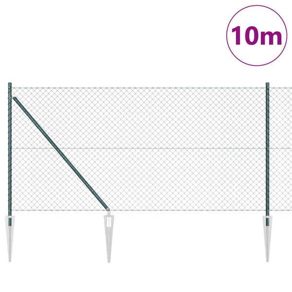 vidaXL Stĺp na plot. Zelen&aacute; 10 x 1 m (40 x 40 mm sieť) Ocel a PVC