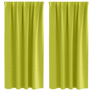 vidaXL Z&aacute;clony na zatemnenie s kr&uacute;žkami 2 pcs Zelen&aacute; 175 x 140 cm