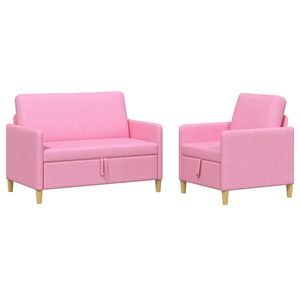 vidaXL S&uacute;prava pohovky s &uacute;ložn&yacute;m priestorom 2 ks Ružov&aacute; Polyester