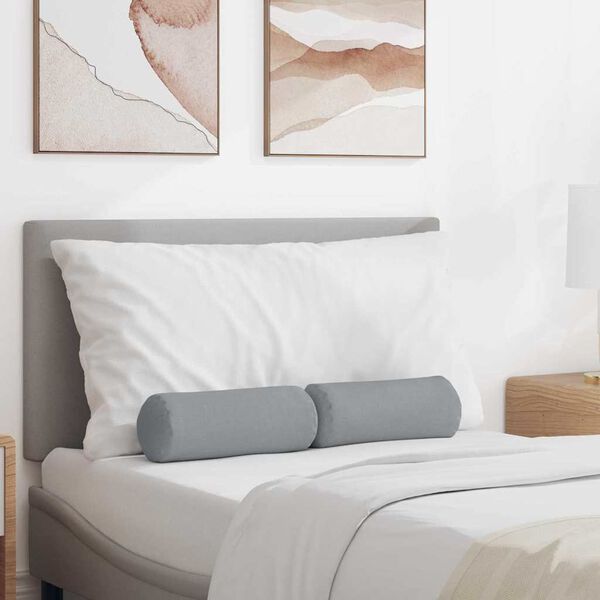 vidaXL Podložkov&eacute; vank&uacute;&scaron;e 2 pcs Svetlosiv&aacute; &Oslash; 15 x 40 cm l&aacute;tka