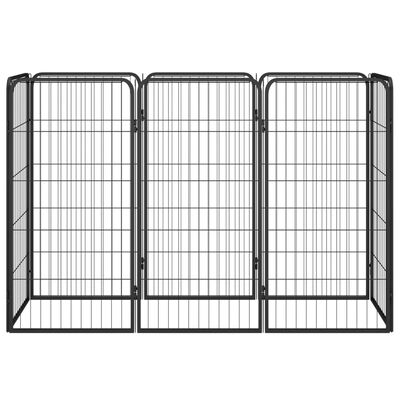 vidaXL Ohrádka pre psov 8 panelov čierna 50x100 cm práškovaná oceľ