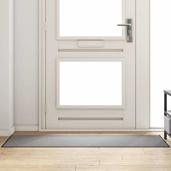 vidaXL Rohož Iný Šedá a čierna 60 x 180 cm Polypropylén a vinyl