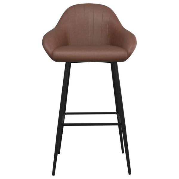 vidaXL Barové stoličky 2 ks tmavohnedé umelá koža