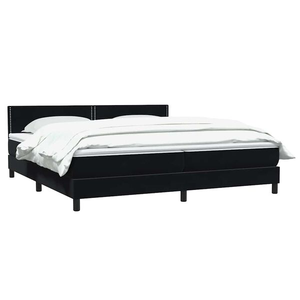 vidaXL Posteľn&yacute; r&aacute;m boxspring s matracom čierny 180x210 cm zamat