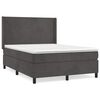vidaXL Posteľn&yacute; r&aacute;m boxspring s matracom tmavosiv&yacute; 140x200 cm zamat