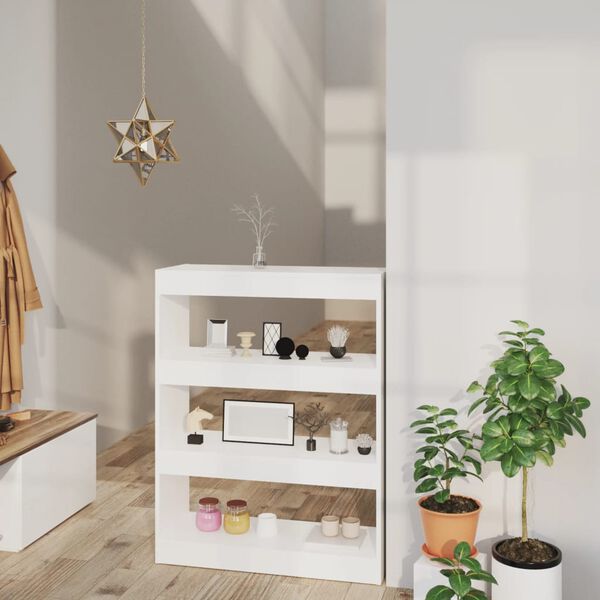 vidaXL Skriňa na knihy/priehradka biela 80x30x103 cm spracované drevo