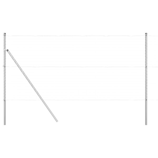 vidaXL Plotové stĺpy 7 pcs Strieborná Ø32mm 200 cm Pozinkovaná oceľ