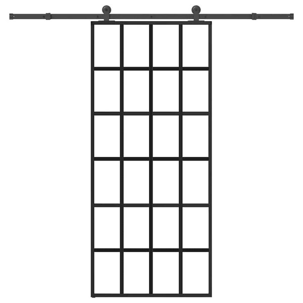 vidaXL Posuvn&eacute; dvere s kovan&iacute;m ESG sklo a hlin&iacute;k 90x205 cm