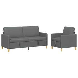vidaXL S&uacute;prava pohovky s &uacute;ložn&yacute;m priestorom 2 ks Tmavosiv&aacute; Polyester