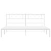 vidaXL Kovový rám postele s čelom biely 180x200 cm