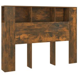 vidaXL Čelo postele so skrinkou dymov&yacute; dub 140x18,5x104,5 cm