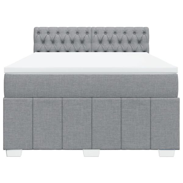 vidaXL Boxspring posteľ s matracom bledosiv&aacute; 140x200 cm l&aacute;tka