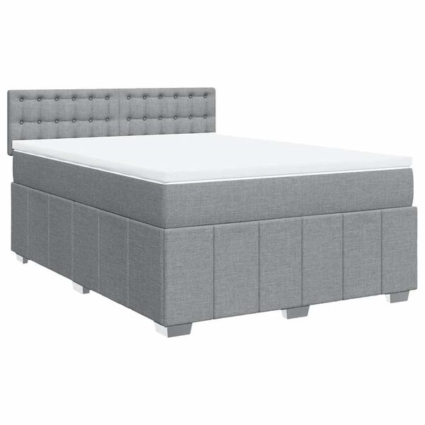 vidaXL Boxspring posteľ s matracom bledosiv&aacute; 140x200 cm l&aacute;tka