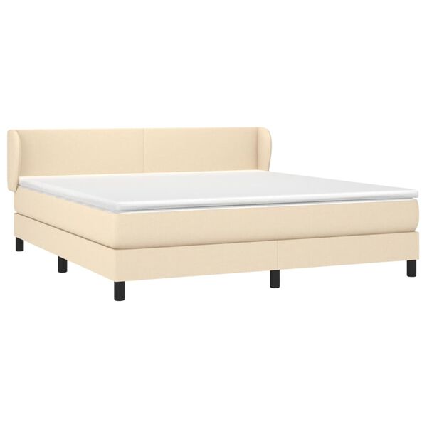vidaXL Posteľn&yacute; r&aacute;m boxspring s matracom kr&eacute;mov&yacute; 160x200 cm l&aacute;tka