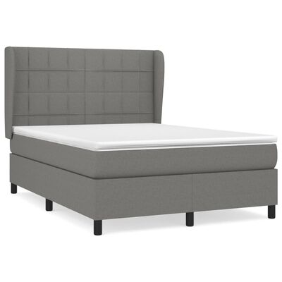 vidaXL Boxspring posteľ s matracom tmavosivá 140x190 cm látka