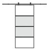 vidaXL Posuvn&eacute; dvere s kovan&iacute;m tvrden&eacute; sklo a hlin&iacute;k &uacute;zke 90x205 cm