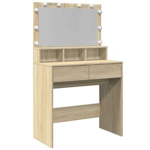 vidaXL Toaletn&yacute; stol&iacute;k s LED dub sonoma 80x41x134,5 cm