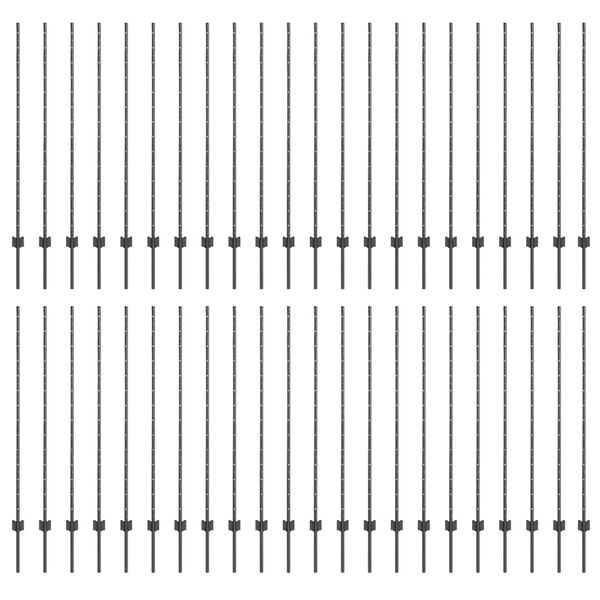 vidaXL Plotové stĺpy 88 pcs Sivá 180 cm Oceľ